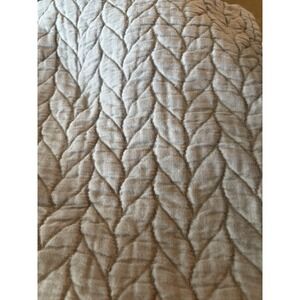 WEST ELM gray  GEOMETRIC QUILTED cotton PAIR EURO PILLOW SHAMS 24 X 24